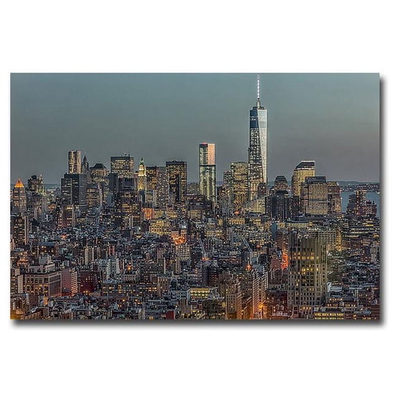 Artistic Home Gallery 2436U338IG Downtown Skyline No 12 by Richard Silver Premium Gallery-Wrapped Canvas Giclee Art - Ready-to-Hang, 24 x 36 x 1.5 in.