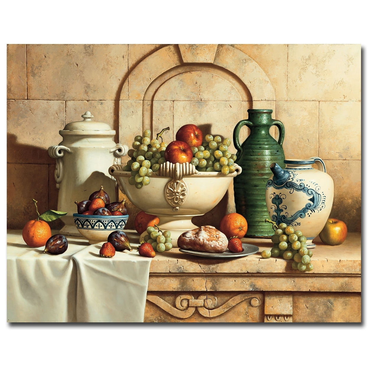 Italian Still Life Green Gallery Wrapped Canvas Art, 22 x 28