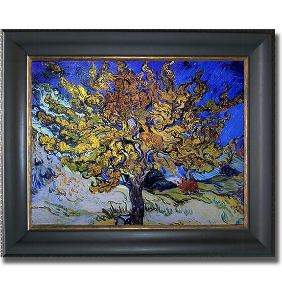 Artistic Home Gallery  Mulberry Tree By Vincent Van Gogh Premium Black And Gold Framed Canvas Wall Art 30 x 1.5 x 24 in.