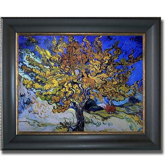 Artistic Home Gallery Mulberry Tree By Vincent Van Gogh Premium Black And Gold Framed Canvas Wall Art 30 x 1.5 x 24 in.