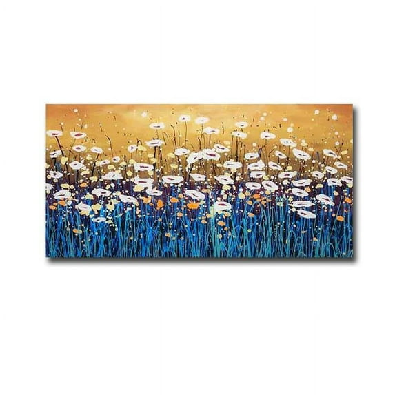 Artistic Home Gallery Peace Flower by Daniel Lager Premium Gallery-Wrapped Canvas Giclee Art - 12 x 24 in.