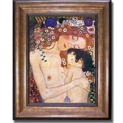 Artistic Home Gallery The Three Ages of Woman by Gustave Klimt Premium Bronze Framed Canvas Wall Art