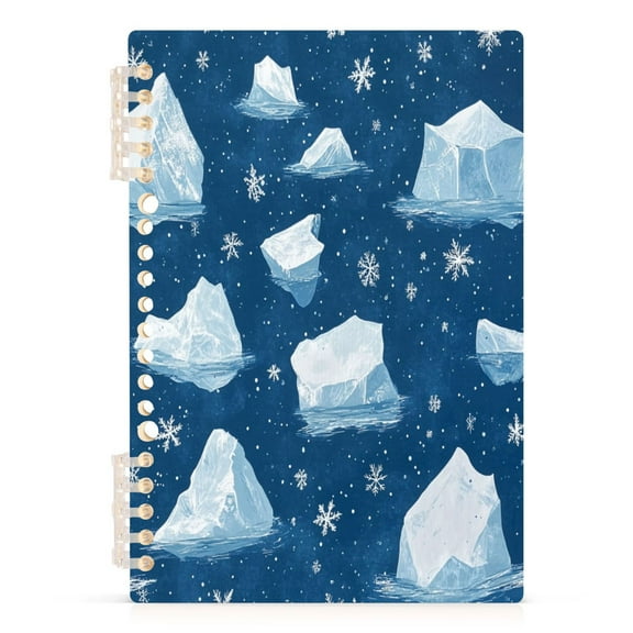Artistic Ice Cubes A5 8.3x5.7in PP Notebook, Adjustable Rings, 60 Sheets, Diary or Journey Note