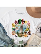 Artistic Italy Landmarks T-Shirt, Italian Tee and Souvenir