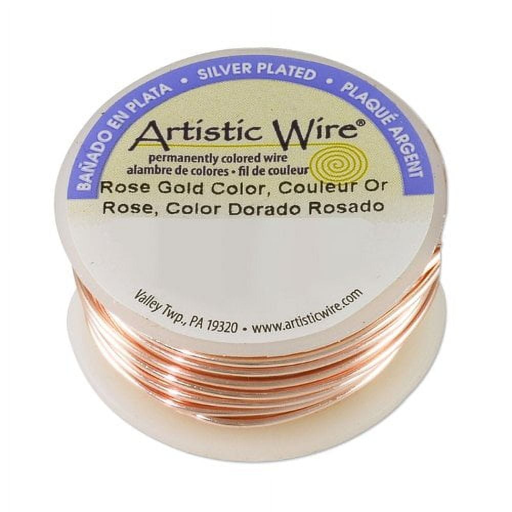 Artistic Jewelry Wire Round Spool 18 Gauge Silver Plated Rose Gold