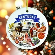 Artistic Kentucky State Themes and Landmarks Christmas Ornament