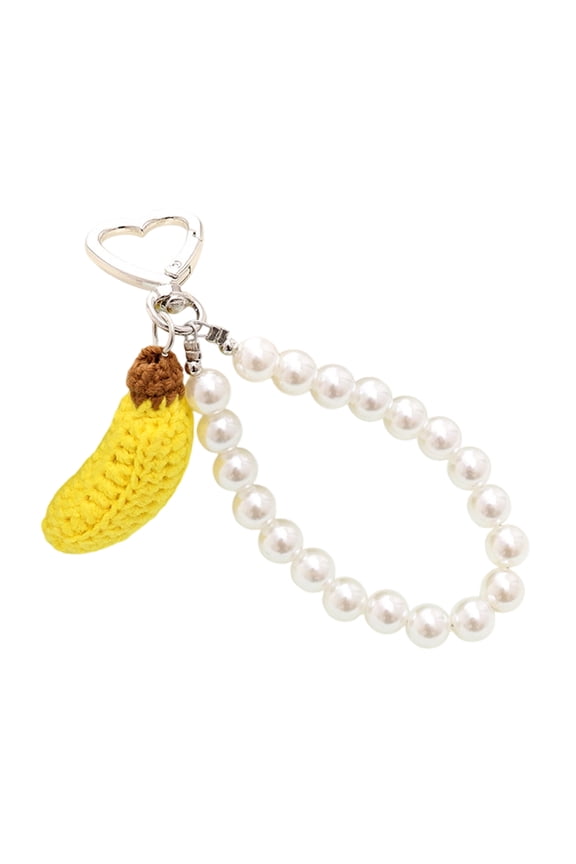 Artistic Knitted Mobile Lanyard Lovely Fruit Pattern Key Holder Anti Lost Backpacks Bag Charms For Daily Use Gift