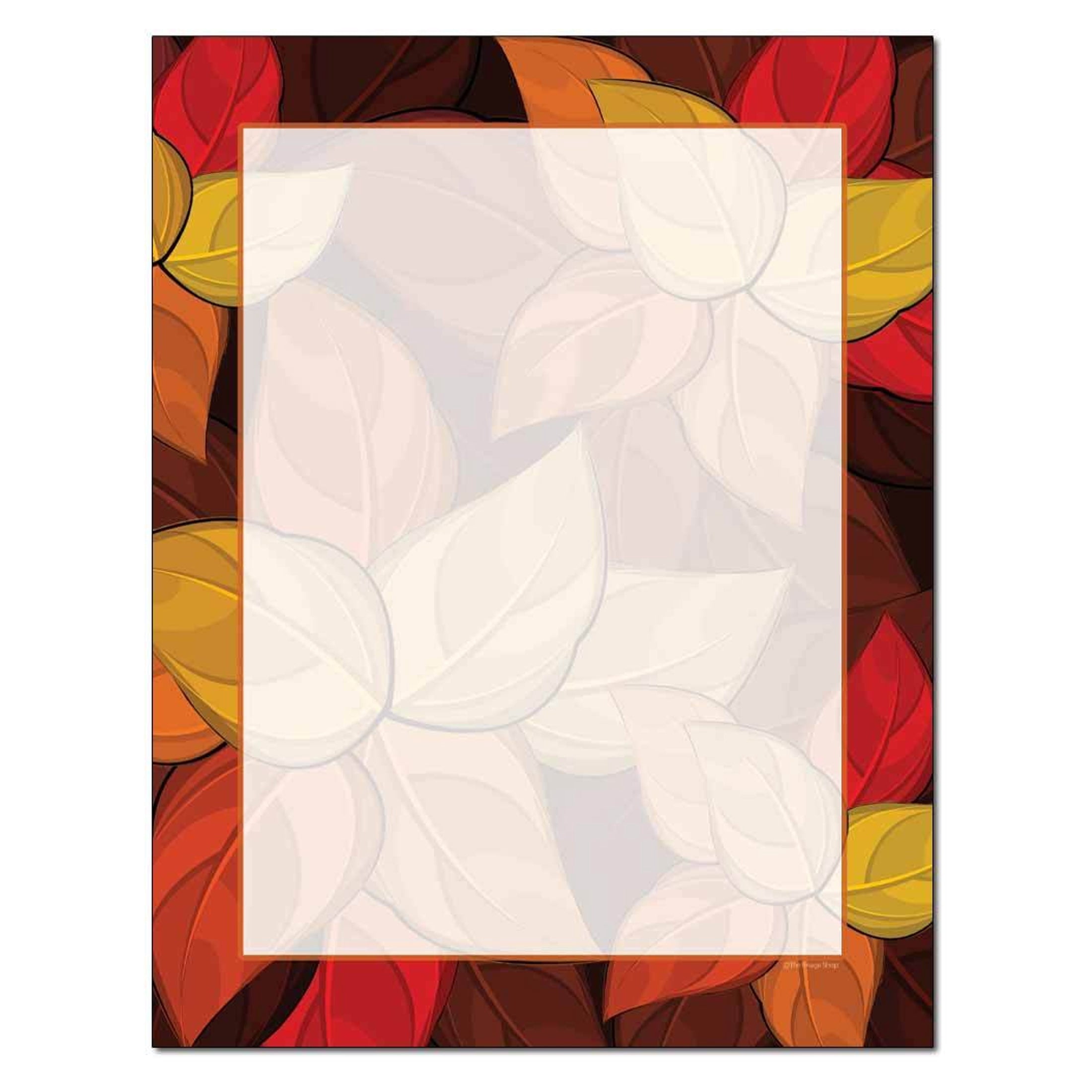 Artistic Leaves Letterhead Laser & Inkjet Printer Paper - 8.5 Inches x 11 Inches - 100 Sheets (olh754100) - Autumn Stationery, Thanksgiving Writing Paper