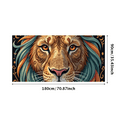 thumbnail image 1 of Artistic Lion Head Patterned Banner, Exquisite Decorations with Floral Elements, Background Backdrop for Party Celebrations, Photo Shoots, Cultural Events, and Festival Decor, 1 of 8