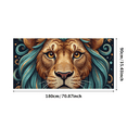 thumbnail image 1 of Artistic Lion Head Patterned Banner, Exquisite Decorations with Floral Elements, Background Backdrop for Party Celebrations, Photo Shoots, Cultural Events, and Festival Decor, 1 of 8