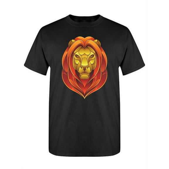Artistic Lion Head T-Shirt Men -Image by Shutterstock, Male Medium