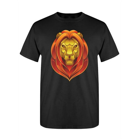 Artistic Lion Head T-Shirt Men -Image by Shutterstock, Male Medium