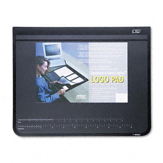Artistic Logo Pad Desktop Organizer with Clear Overlay 24 x 19 Black