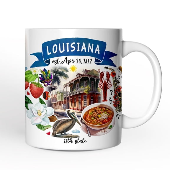 Artistic Louisiana State Themes and Landmarks Mug
