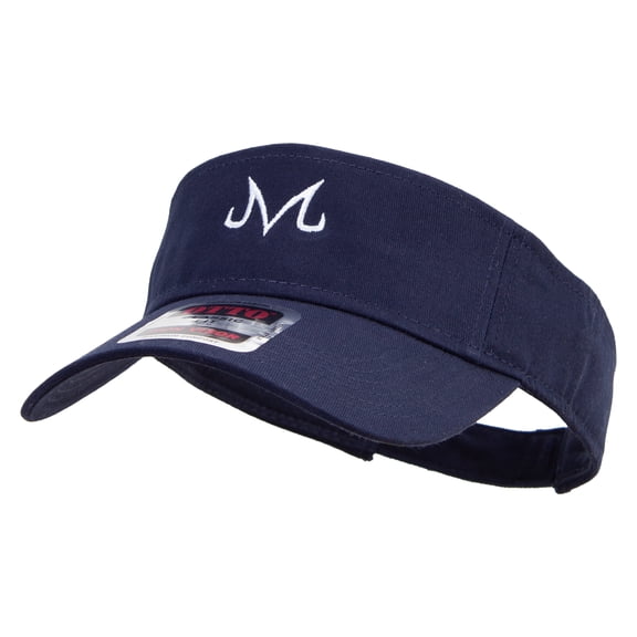 Artistic M Logo Embroidered Cotton Twill Sun Visor - Navy OSFM