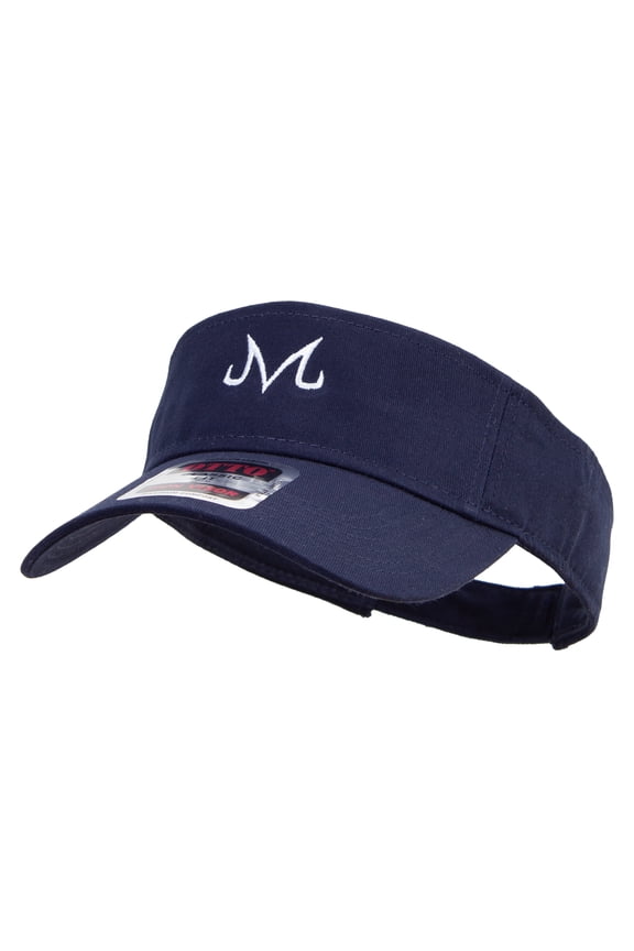 Artistic M Logo Embroidered Cotton Twill Sun Visor - Navy OSFM