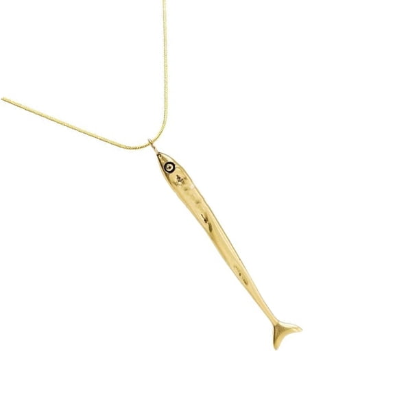 Artistic Marine Themed Jewelry Alloy Chain with Fish Pendant Daily Accessory Delicate Sardine Necklace for Any Occasion