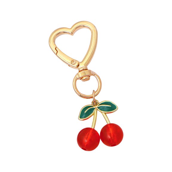 Artistic Metal Cherry Keychain With 3D Detailing Cute Cherry Keychain Charm For Purse Backpack Or Keychain