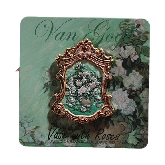 Artistic Metal Fridge Magnets Features Oil Painting Pattern Frame For Elegant Home And Office Decorative Displays