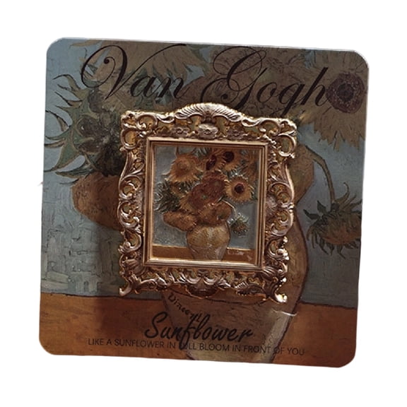 Artistic Metal Fridge Magnets Features Oil Painting Pattern Frame For Elegant Home And Office Decorative Displays