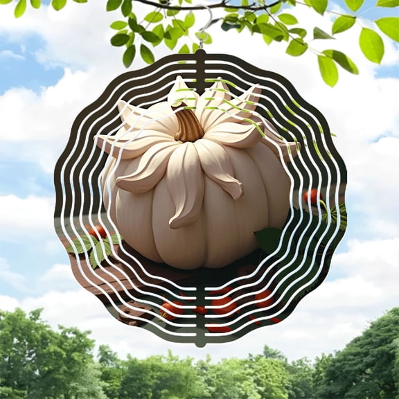Artistic Metal Hanging Wind Spinners & Chimes - Intricate Flower Patterns Concentric Circles Perfect for Yard & Garden Decor