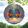 thumbnail image 1 of Artistic Metal Hanging Wind Spinners with Circular Concentric Patterns - Elegant Wind Chimes for Yard and Garden Decor, 1 of 6