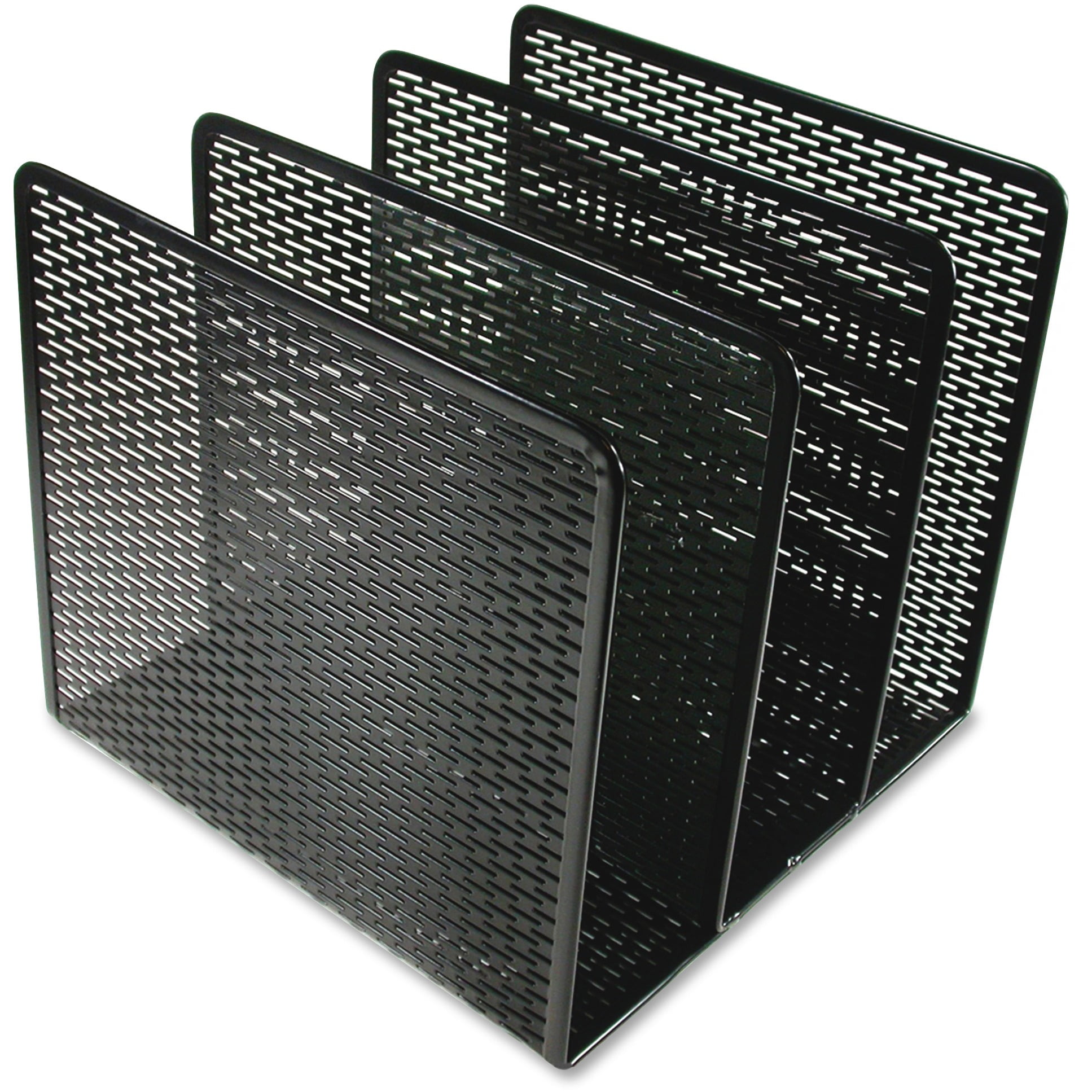 Black Heavy-Duty Metal 3-Compartment File Sorter