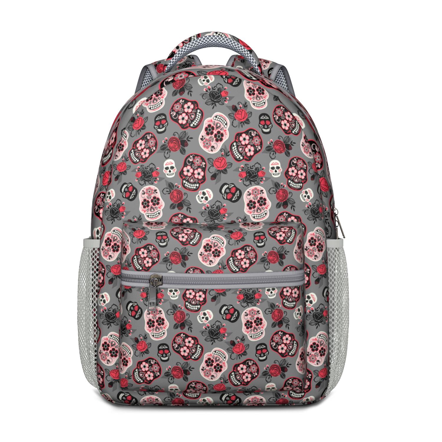 Artistic Mexican Skeleton Bookbag - Waterproof & Lightweight School Backpack with Organized Storage Compartments