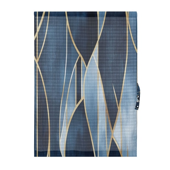 Artistic Minimalist Design Door Curtain 25x40in Privacy Mesh with UV Protection Tie Back Rod Pockets
