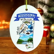 Artistic Mississippi State Themes and Landmarks Christmas Ornament