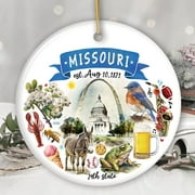 Artistic Missouri State Themes and Landmarks Christmas Ornament