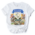 thumbnail image 1 of Artistic Missouri State Themes and Landmarks T-Shirt, Tee for History and Travel Lovers, 1 of 7