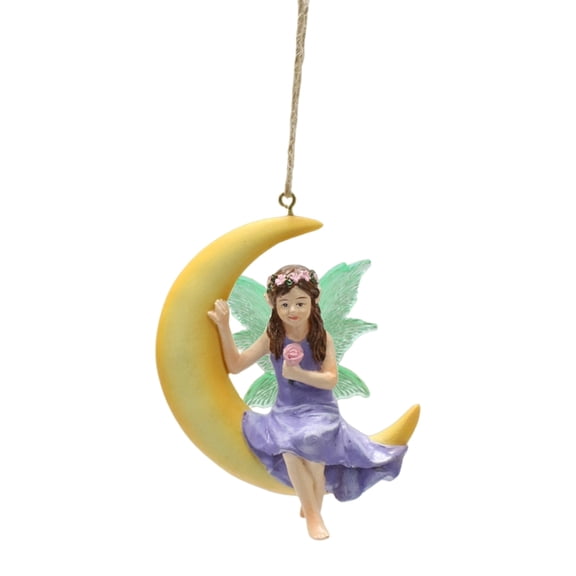 KODASW Artistic Resin Elf Ornaments Moon Swing Statues for Garden and Indoor Scene Decoration Outdoor Use