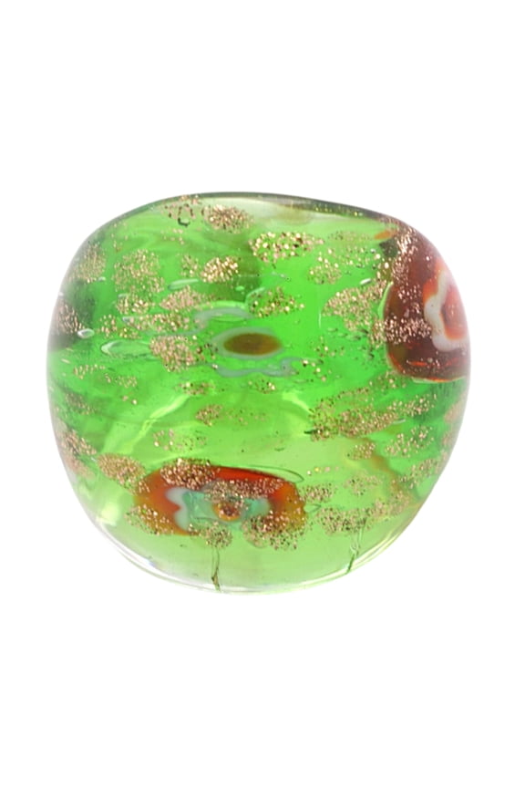 Artistic Muranos Glass Rings with Unique Gold Sand Inlay Handmade Finger Rings Ethnic Accessories for Stylish Women