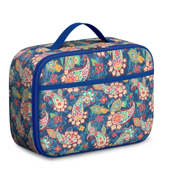 Artistic Natural Insulated Lunch Bag, Small Leakproof Lunch Tote with Portable Handle, Floral Design & Lightweight, Stylish for School/Picnic