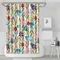 thumbnail image 1 of Artistic Nature Garden Wildflower Shower Curtain 72x72, Floral and Bee Pattern, Rustic Polyester with Hooks, 1 of 5
