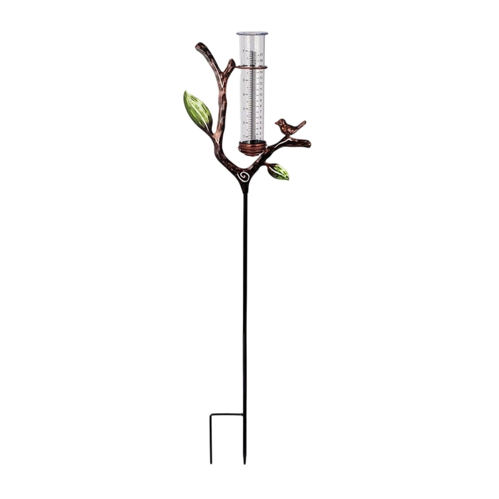 Artistic Nature Themed Rain Meter For Outdoor Spaces Crafted From Premium Metal And Acrylic