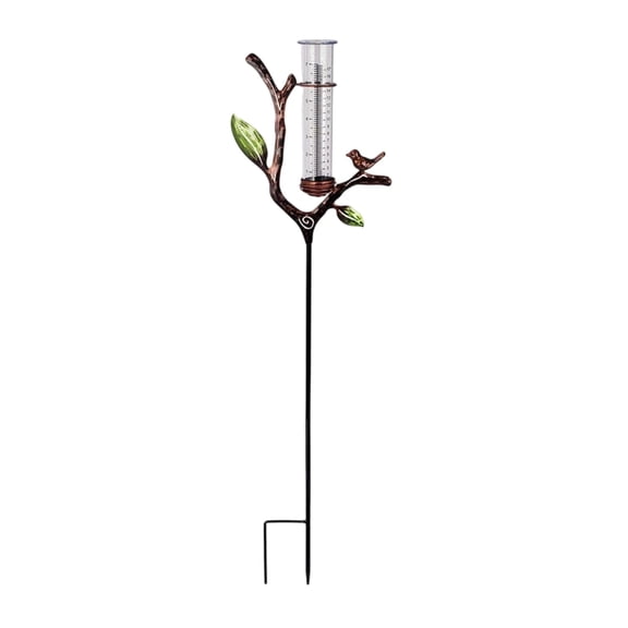Artistic Nature Themed Rain Meter For Outdoor Spaces Crafted From Premium Metal And Acrylic