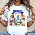 thumbnail image 1 of Artistic New York State Themes and Landmarks T-Shirt, Tee for History and Travel Lovers, 1 of 6