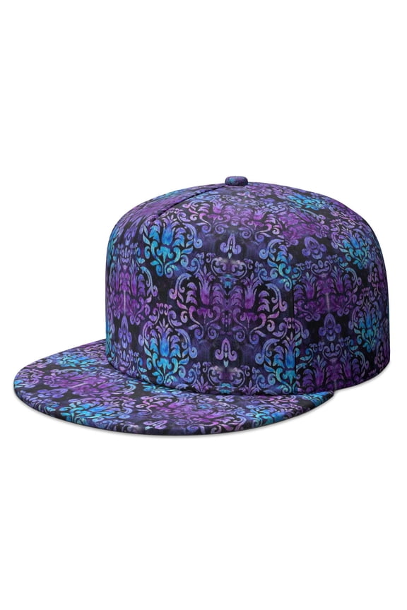 Artistic Nordic Flat Brim Hat - Adjustable Retro Cap for Streetwear