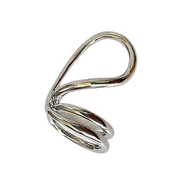 Artistic Openwork Rings Double Lines Rings Trendy Copper Rings Copper Texture
