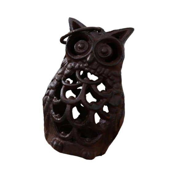 Artistic Owl Shape Candle Stand Portable Iron Craft With Stable Base for Event