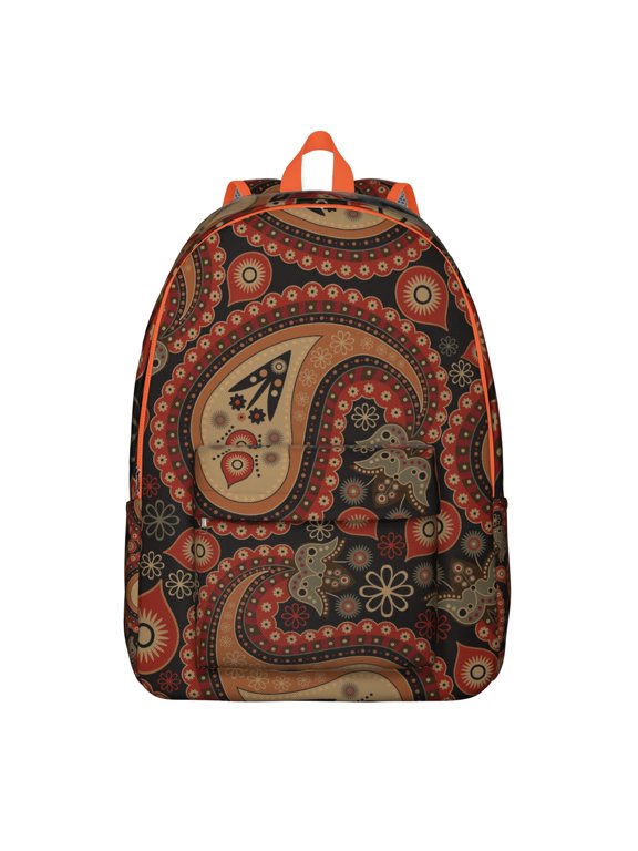Artistic Paisley Boho Backpack - Versatile Campus Companion for School & Travel, Organized Bookbag with Laptop Section, Memorable Gift Choice