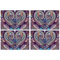 thumbnail image 1 of Artistic Paisley Placemats Set of 4, Flax Linen Table Mats, Heat Resistant Wrinkle Free with Colorful Retro Vintage Floral Pattern and Exotic Mandala Geometric Design for Dining Table, 1 of 6