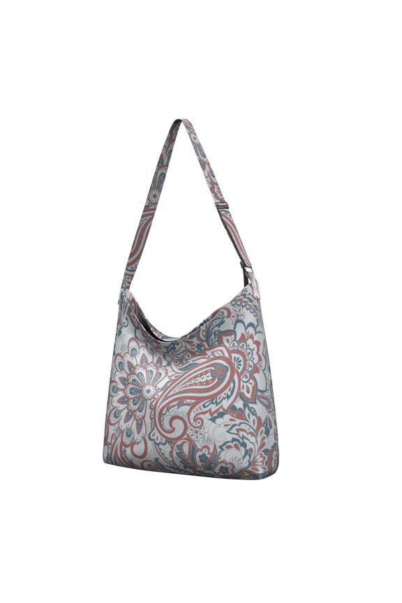 Artistic Paisley Print Canvas Shopping Bag – Retro Ethnic Pattern Tote