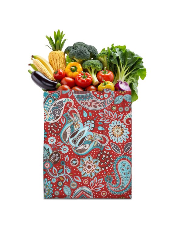 Artistic Paisley Reusable Shopping Bag - Foldable Tote with Vintage Ethnic Art, Durable & Machine Washable