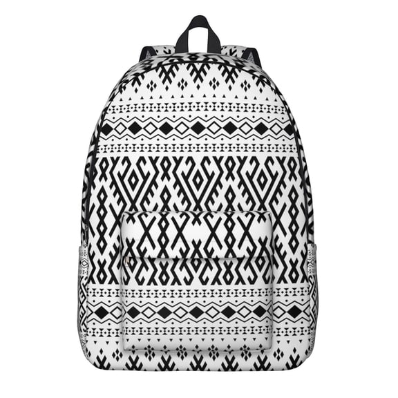 Artistic Pattern Bohemian Backpack for Women & Men, Lightweight Boho Style Bookbag with Front Zipper Pocket, School Backpack for University Students, Commute, Travel, Wonderful Gift
