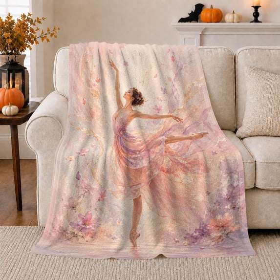 Artistic Pattern, Festive Holiday Scene, Warm Flannel Blanket for Living Room and Family Room with Detailed Artwork, Art Lovers Christmas Gift, Festive Home Decor
