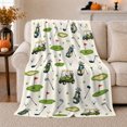 thumbnail image 1 of Artistic Pattern, Playful Golf Art Scene, Warm Flannel Blanket for Clubhouse and Game Room with Detailed Artwork, Golf Lovers Father's Day Gift, Artistic Home Decor, 1 of 9