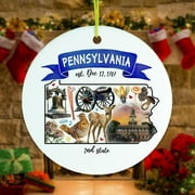 Artistic Pennsylvania State Themes and Landmarks Christmas Ornament
